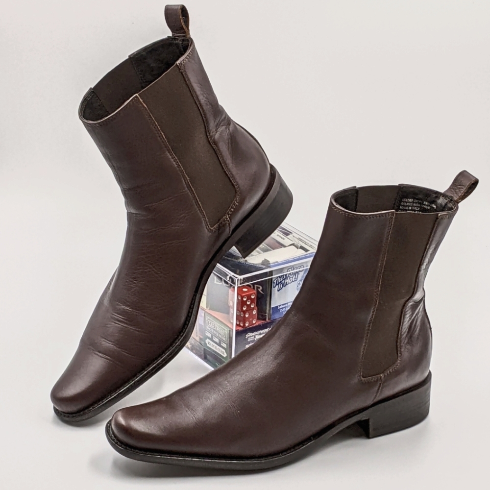 Brown Leather Chelsea Boots Italy Womens 8